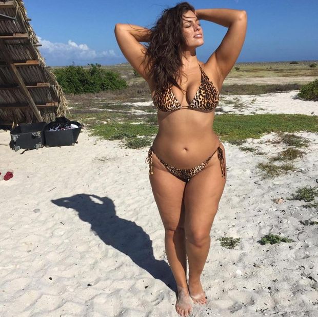 Ashley Graham at the beach