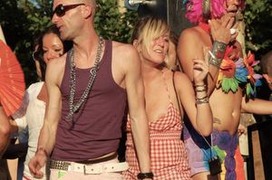 Accidental Nudity - Smoking Blonde Nipple Slip