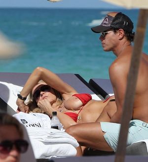 Accidental Nudity - Big Tits Blonde Red Bikini Nipple Slip