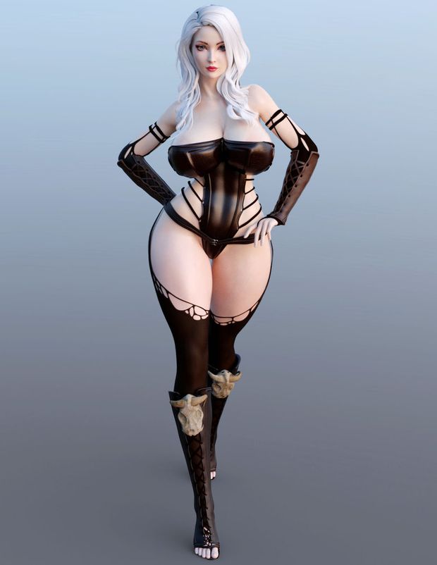 Hot blonde babe in latex by Archivistomega
