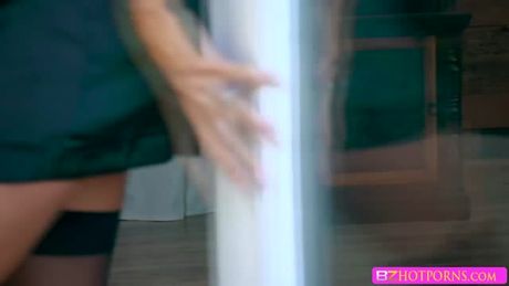 Sexy blonde Charlotte Stokely never expected to get intercepted by a horny milf Courtney Taylor who loves teen pussy.