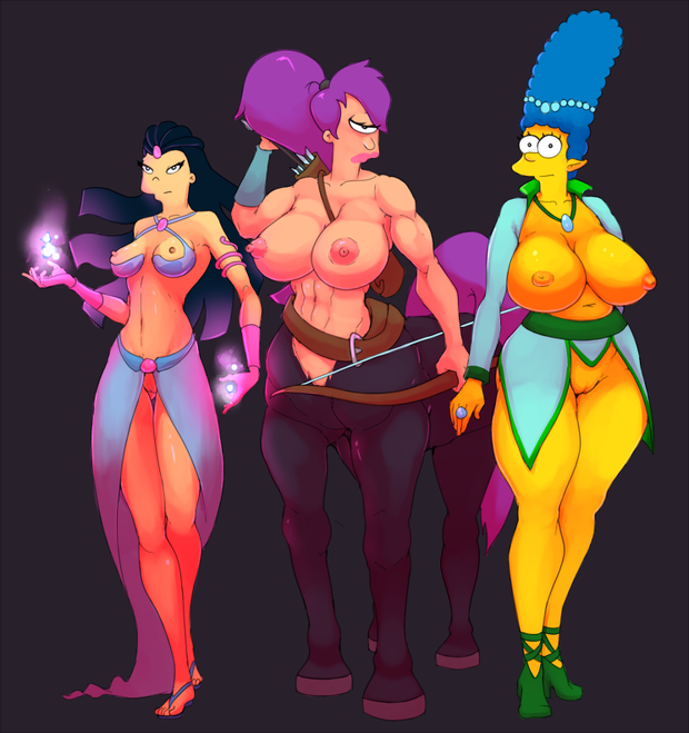 Marge, Leela and Amy