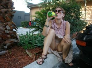 Accidental Nudity - Shaved Pussy Upskirt Under Dress