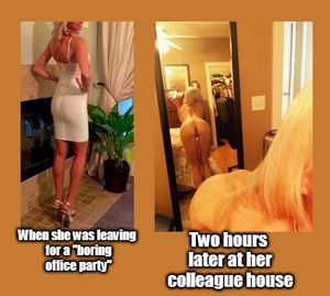 Boring office party ? Yeah not with hot wife and her hot collegue