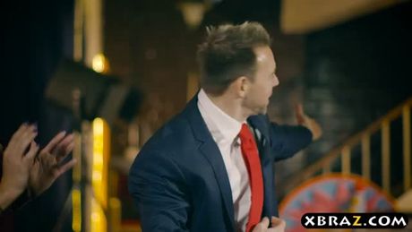 Live shopping channel show turns into a threesome fuck