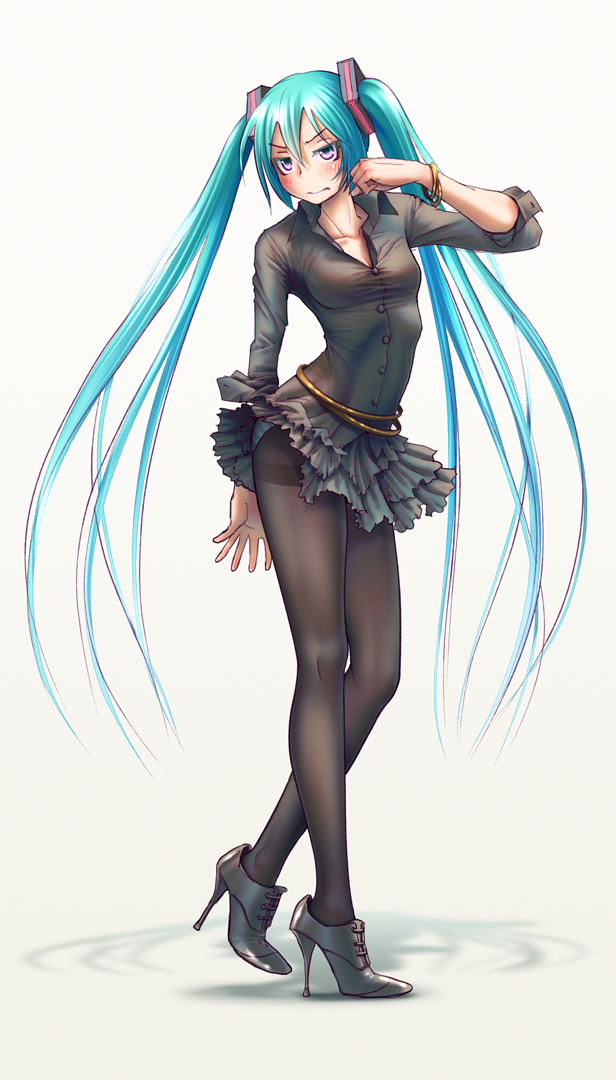 hatsune miku (vocaloid) drawn by wokada