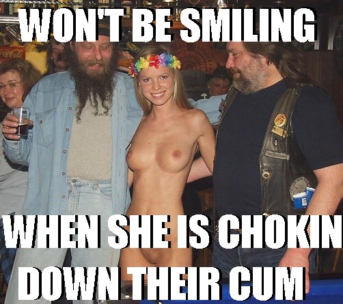 She's never had two dicks before... she'll gag on their semen