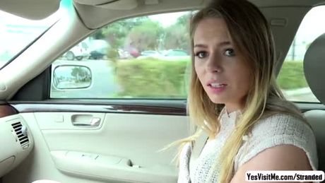 Unlucky day for Alex Blake whose wallet was snatched by strangers. She is ready to trade a flash of her perky tits for a lift home.