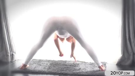 Angelic bombshell Alexis Fawx seducing the camera with her thick ass and shapely legs and huge tits.