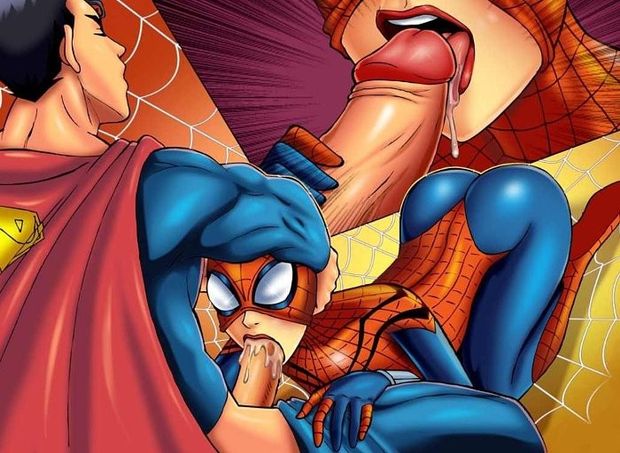 Spider Gwen sucks Superman