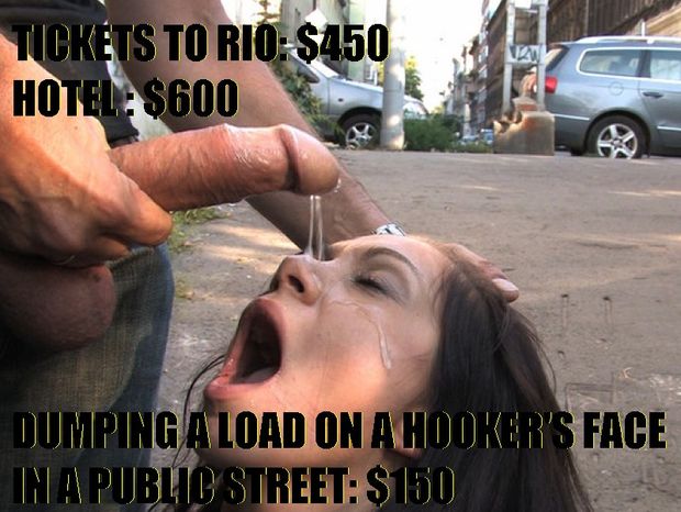 Public facial cumshot