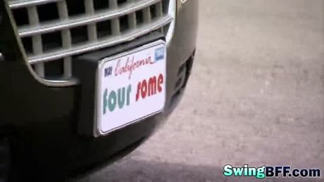 Big fake tits blonde girlfriend first time tasting milf pussy in swinging night