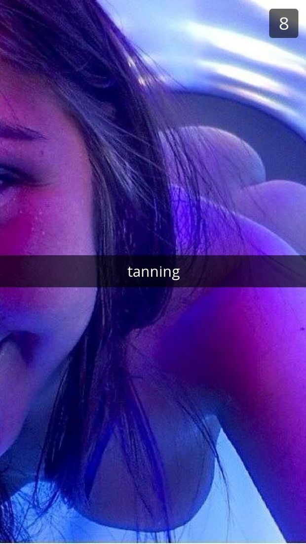 Teen Tanning on Snapchat