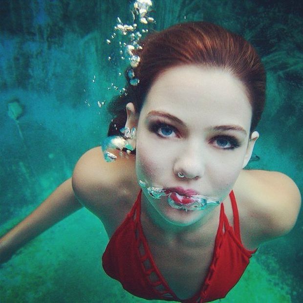 Babe is underwater