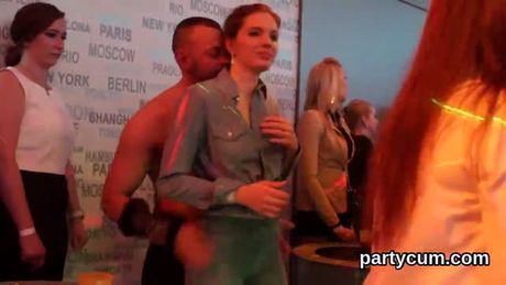 Horny chicks get fully mad and undressed at hardcore party