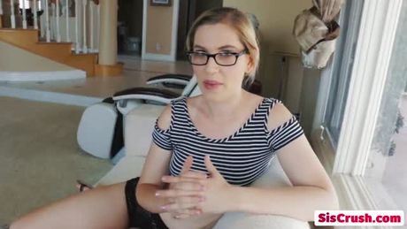 Delicious NIki Snow rides step brother's dick till he cums in her vagina