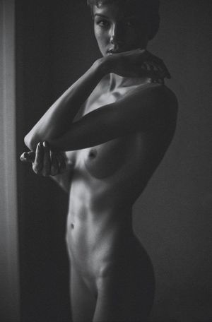 sexy slender in monochrome