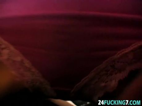 Brunette skinny teen dry humping cock lingerie