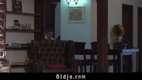 Gorgeous teen Lovenia Lux gets her tiny pussy filled with old cock!