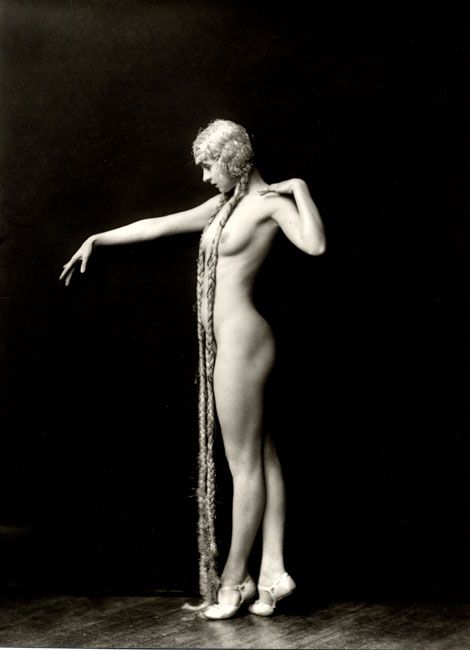 Nude with long hair