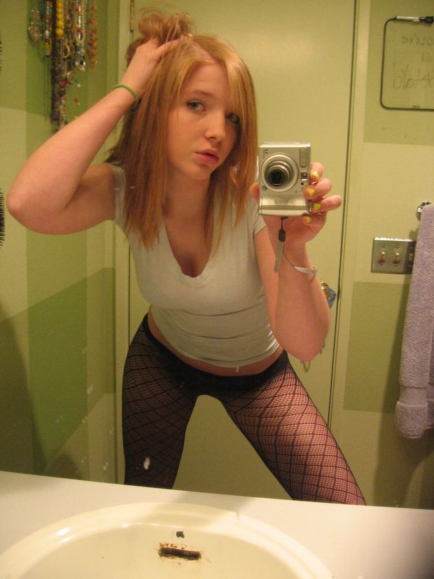 Blonde in hot socks