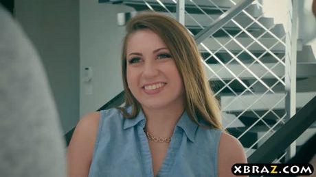 Busty teen tentant air blow and bang with the owner