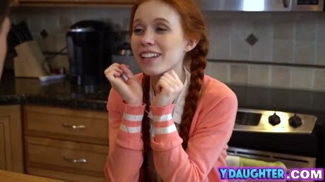 Horny teen Dolly Little slammed hard by her stepfather after studying