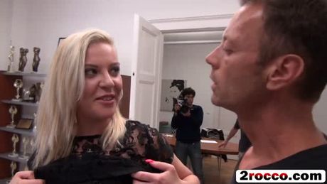 Stunning bukkake cock sucking porn play with a steamy blonde whore