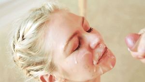 Sexy blonde loves cum