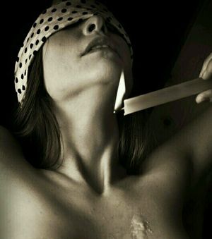 blindfolded and teased with wax