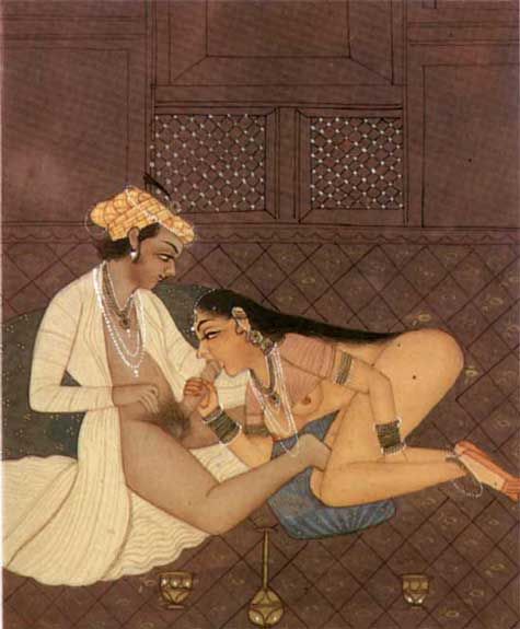 Kamasutra blowjob pics - Indian princess sucking his man's cock