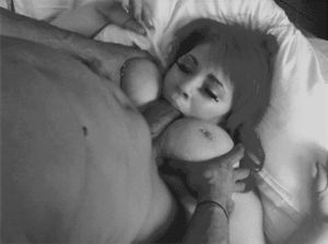 blowjob between tits