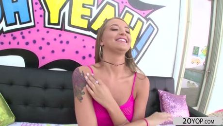 In a skin tight dress this adorable twenty years old babe Avery Adair loves pleasing cock.