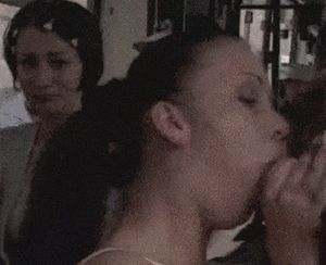 Giving blowjob on busy bus