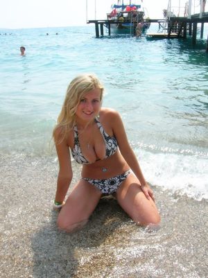 Blonde teen on holiday