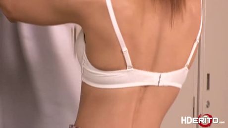 Asian babe Tina Yuzuki is looking lovely today while wearing a cheerleader uniform. She gets lick and fingerfuck right in the pussy. She the