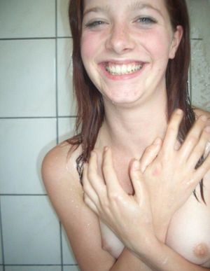 Shy teen in the shower