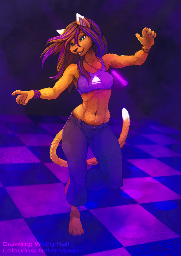 Feline furry dancing by neko-maya & wolfy-nail