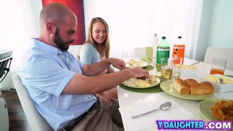 Teen unleashed crush with dad's friend gives her abusive style fucking