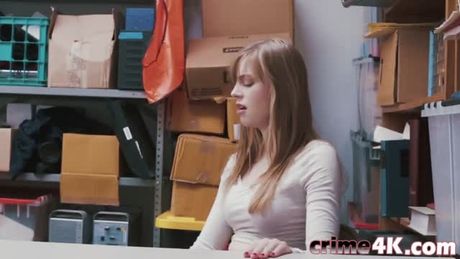 Cute dolly slut banged in the office store