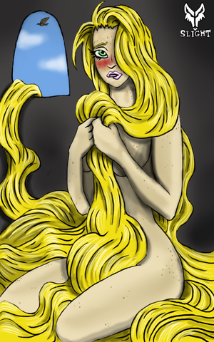 Rapunzel looking shy by Slight.