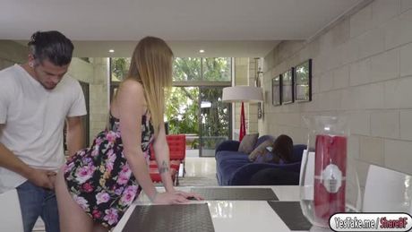 Alex Blake fuck bf and her friend in a wild threesome fuck