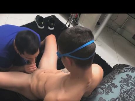 Hot gay couple fun blowjob time on cam