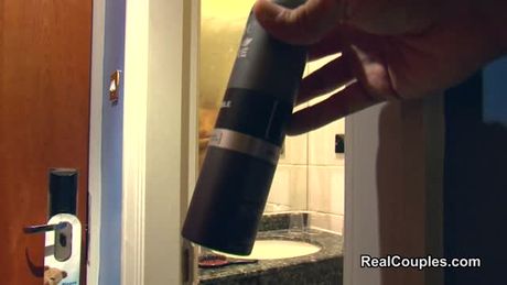 Fun real couple are filmed at the hotel