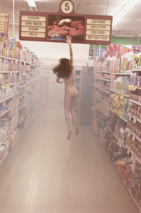 She is literally leaping to touch some meat!