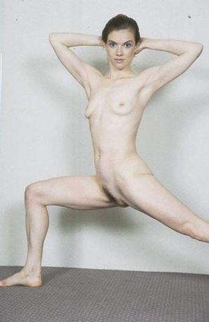 Gymnast Laurie Stretching