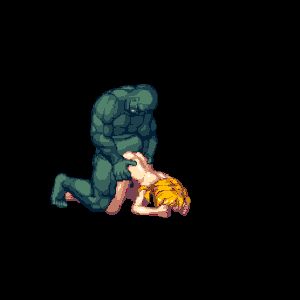Blonde fucked doggystyle by orc