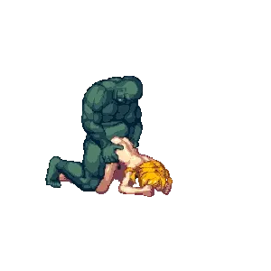Blonde fucked doggystyle by orc