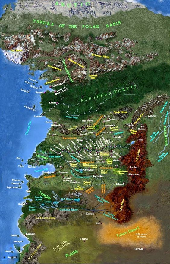 one of several maps of the imaginary land known as Gor