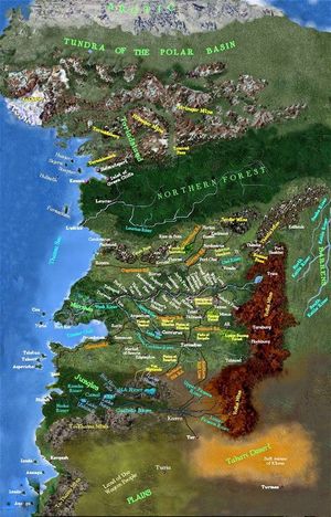 one of several maps of the imaginary land known as Gor